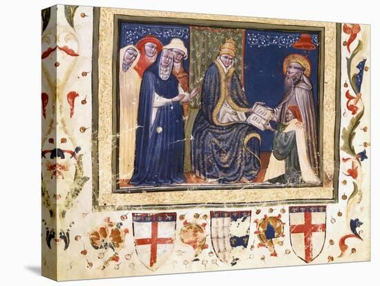 The Massaro Helped by St Jerome Presenting the Book to the Pope-null-Stretched Canvas