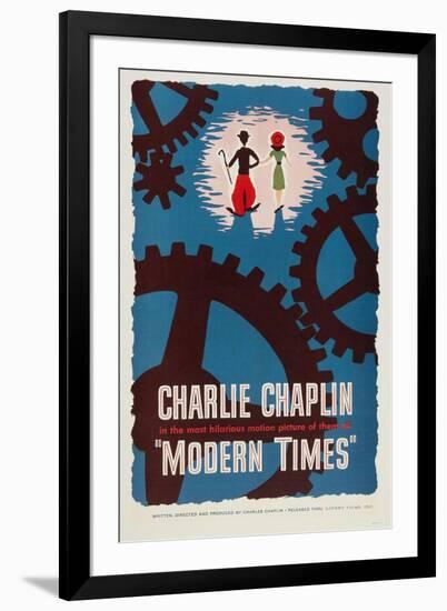 The Masses, 1936, "Modern Times" Directed by Charles Chaplin-null-Framed Giclee Print