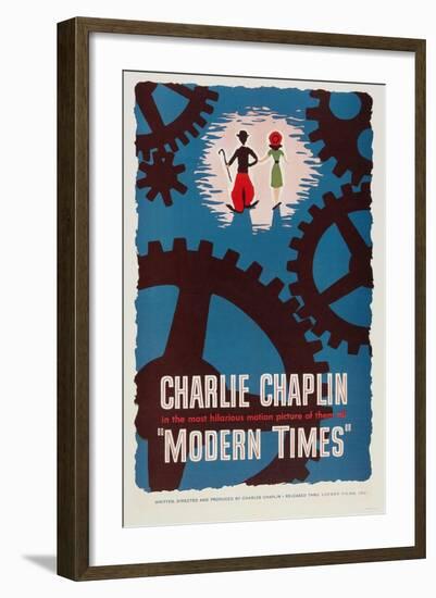 The Masses, 1936, "Modern Times" Directed by Charles Chaplin-null-Framed Giclee Print