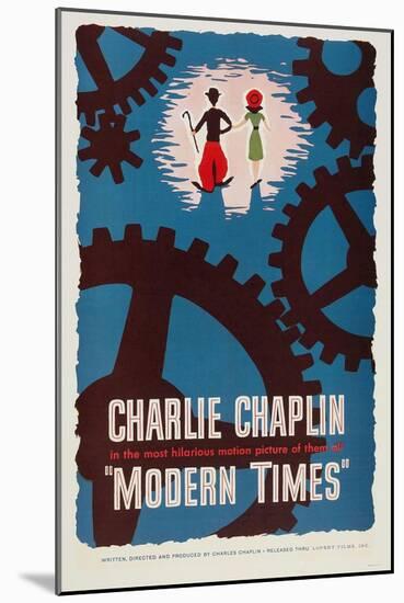 The Masses, 1936, "Modern Times" Directed by Charles Chaplin-null-Mounted Premium Giclee Print