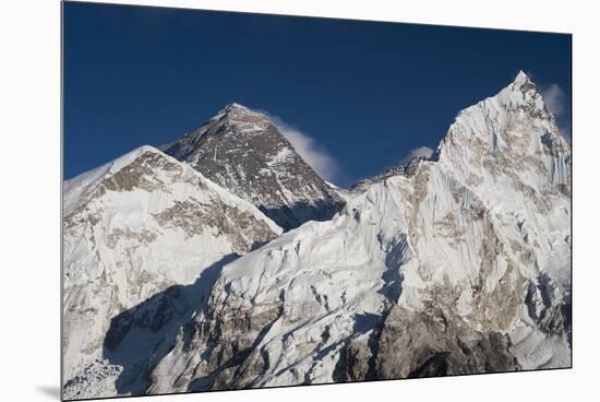 The massive black pyramid summit of Mount Everest, from Kala Patar, Khumbu Region, Nepal, Himalayas-Alex Treadway-Mounted Premium Photographic Print