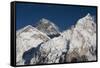 The massive black pyramid summit of Mount Everest, from Kala Patar, Khumbu Region, Nepal, Himalayas-Alex Treadway-Framed Stretched Canvas