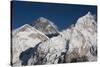 The massive black pyramid summit of Mount Everest, from Kala Patar, Khumbu Region, Nepal, Himalayas-Alex Treadway-Stretched Canvas