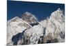 The massive black pyramid summit of Mount Everest, from Kala Patar, Khumbu Region, Nepal, Himalayas-Alex Treadway-Mounted Photographic Print