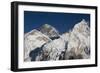 The massive black pyramid summit of Mount Everest, from Kala Patar, Khumbu Region, Nepal, Himalayas-Alex Treadway-Framed Photographic Print