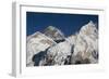 The massive black pyramid summit of Mount Everest, from Kala Patar, Khumbu Region, Nepal, Himalayas-Alex Treadway-Framed Photographic Print