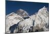 The massive black pyramid summit of Mount Everest, from Kala Patar, Khumbu Region, Nepal, Himalayas-Alex Treadway-Mounted Photographic Print