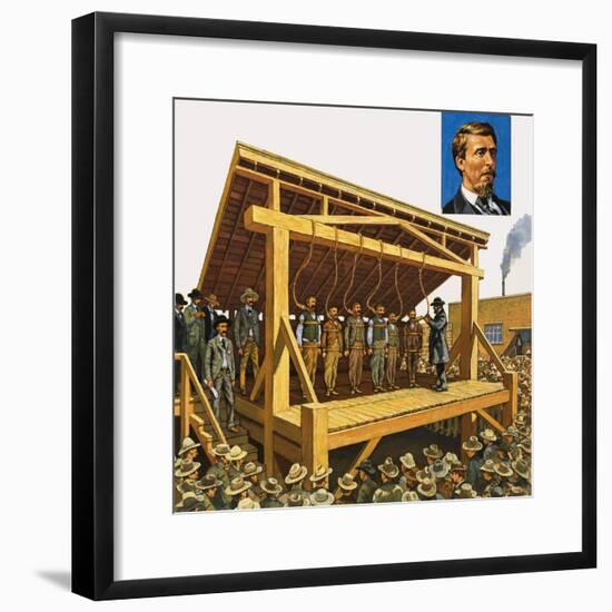 The Massive Gallows Built on Judge Parker's Orders Which Could Have 12 Men at a Time-Harry Green-Framed Giclee Print