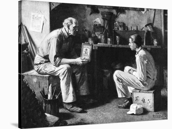 The Master and the Apprentice-Norman Rockwell-Stretched Canvas