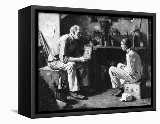 The Master and the Apprentice-Norman Rockwell-Framed Stretched Canvas