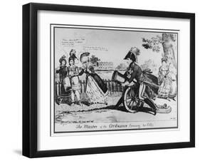 The Master of the Ordnance Exercising His Hobby', 1819-Isaac Cruikshank-Framed Giclee Print