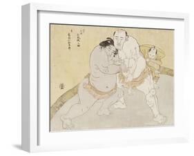 The Match Between Tanikaze Kajinosuke and Kimenzan Tanigoro-Katsukawa Shunsho-Framed Giclee Print