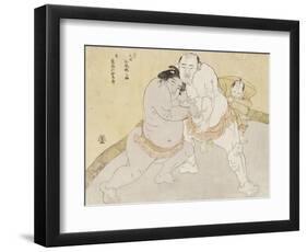 The Match Between Tanikaze Kajinosuke and Kimenzan Tanigoro-Katsukawa Shunsho-Framed Giclee Print