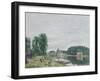 The Matrat Boatyard, Moret-Sur-Loing, Rainy Weather, 1892-Alfred Sisley-Framed Giclee Print