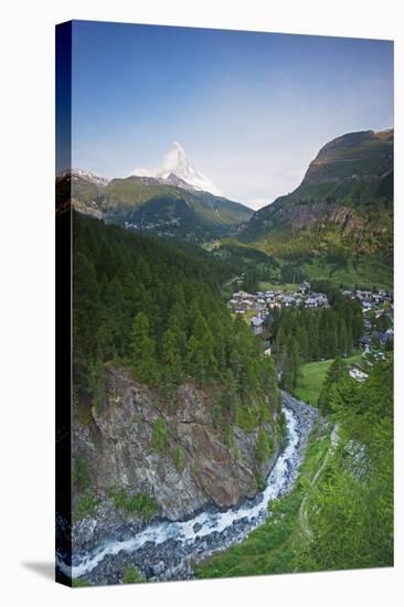 The Matterhorn, 4478M, and Zermatt, Valais, Swiss Alps, Switzerland, Europe-Christian Kober-Stretched Canvas