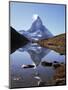 The Matterhorn, 4478M, from the East, Over Riffel Lake, Swiss Alps, Switzerland-Ursula Gahwiler-Mounted Photographic Print