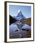 The Matterhorn, 4478M, from the East, Over Riffel Lake, Swiss Alps, Switzerland-Ursula Gahwiler-Framed Photographic Print