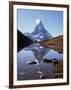 The Matterhorn, 4478M, from the East, Over Riffel Lake, Swiss Alps, Switzerland-Ursula Gahwiler-Framed Photographic Print