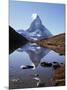 The Matterhorn, 4478M, from the East, Over Riffel Lake, Swiss Alps, Switzerland-Ursula Gahwiler-Mounted Photographic Print