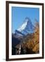 The Matterhorn, 4478m, in autumn, Zermatt, Valais, Swiss Alps, Switzerland, Europe-Christian Kober-Framed Photographic Print