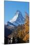 The Matterhorn, 4478m, in autumn, Zermatt, Valais, Swiss Alps, Switzerland, Europe-Christian Kober-Mounted Photographic Print