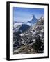 The Matterhorn, and Zermatt Below, Valais, Switzerland-Hans Peter Merten-Framed Photographic Print