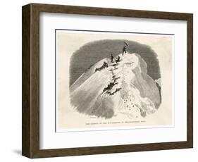 The Matterhorn Edward Whymper Plants a Flag on the Summit-Edward Whymper-Framed Art Print