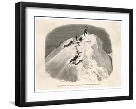 The Matterhorn Edward Whymper Plants a Flag on the Summit-Edward Whymper-Framed Art Print