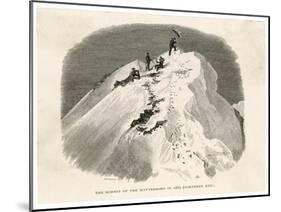 The Matterhorn Edward Whymper Plants a Flag on the Summit-Edward Whymper-Mounted Art Print