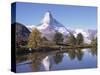 The Matterhorn Reflected in Grindjilake, Switzerland-Ursula Gahwiler-Stretched Canvas
