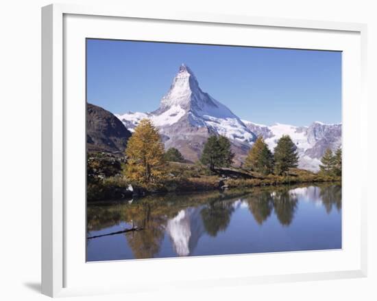 The Matterhorn Reflected in Grindjilake, Switzerland-Ursula Gahwiler-Framed Photographic Print