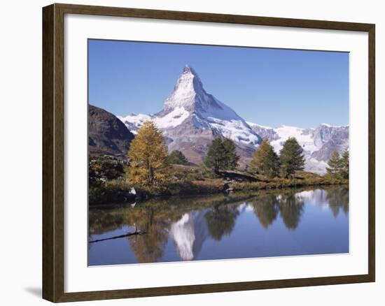 The Matterhorn Reflected in Grindjilake, Switzerland-Ursula Gahwiler-Framed Photographic Print