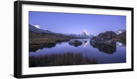 The Matterhorn Reflected in Stellisee at Sunrise-Roberto Moiola-Framed Photographic Print