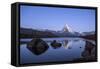 The Matterhorn Reflected in Stellisee at Sunrise-Roberto Moiola-Framed Stretched Canvas