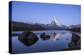 The Matterhorn Reflected in Stellisee at Sunrise-Roberto Moiola-Stretched Canvas