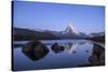 The Matterhorn Reflected in Stellisee at Sunrise-Roberto Moiola-Stretched Canvas