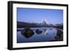 The Matterhorn Reflected in Stellisee at Sunrise-Roberto Moiola-Framed Photographic Print