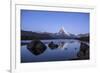 The Matterhorn Reflected in Stellisee at Sunrise-Roberto Moiola-Framed Photographic Print