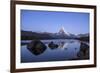 The Matterhorn Reflected in Stellisee at Sunrise-Roberto Moiola-Framed Photographic Print