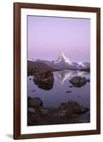 The Matterhorn Reflected in the Stellisee at Dusk-Roberto Moiola-Framed Photographic Print