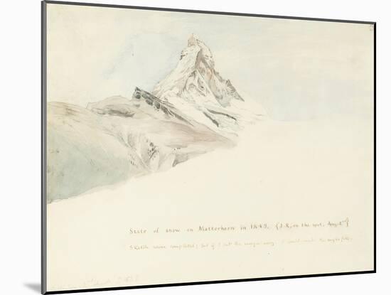 The Matterhorn, Switzerland, from the Northeast, 1849-John Ruskin-Mounted Giclee Print