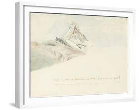 The Matterhorn, Switzerland, from the Northeast, 1849-John Ruskin-Framed Giclee Print