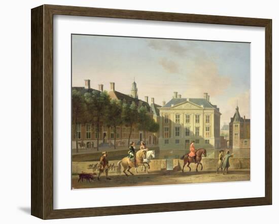 The Mauritshuis from the Langevijverburg, the Hague, with Hawking Party in the Foreground-Gerrit Adriaensz Berckheyde-Framed Giclee Print