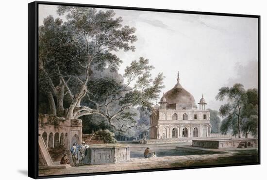 The Mausoleum of Prince Khusrau, Allahabad, Uttar Pradesh, (Pencil and W/C)-Thomas & William Daniell-Framed Stretched Canvas