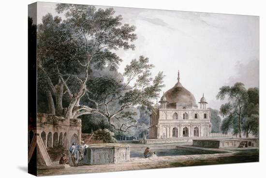 The Mausoleum of Prince Khusrau, Allahabad, Uttar Pradesh, (Pencil and W/C)-Thomas & William Daniell-Stretched Canvas