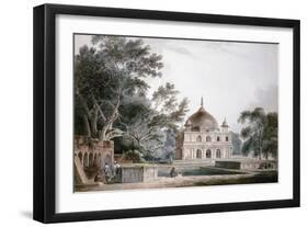 The Mausoleum of Prince Khusrau, Allahabad, Uttar Pradesh, (Pencil and W/C)-Thomas & William Daniell-Framed Giclee Print
