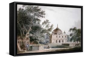 The Mausoleum of Prince Khusrau, Allahabad, Uttar Pradesh, (Pencil and W/C)-Thomas & William Daniell-Framed Stretched Canvas