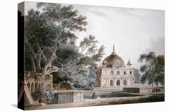 The Mausoleum of Prince Khusrau, Allahabad, Uttar Pradesh, (Pencil and W/C)-Thomas & William Daniell-Stretched Canvas