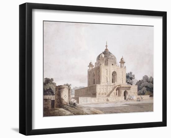 The Mausoleum of Sultan Parviz, Near Allahabad (Pencil, Pen and Black Ink, W/C)-William Daniell-Framed Giclee Print