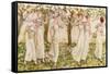 'The May dance' by Kate Greenaway-Kate Greenaway-Framed Stretched Canvas